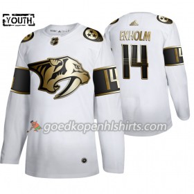 Nashville Predators Mattias Ekholm 14 Adidas 2019-2020 Golden Edition Wit Authentic Shirt - Kinderen